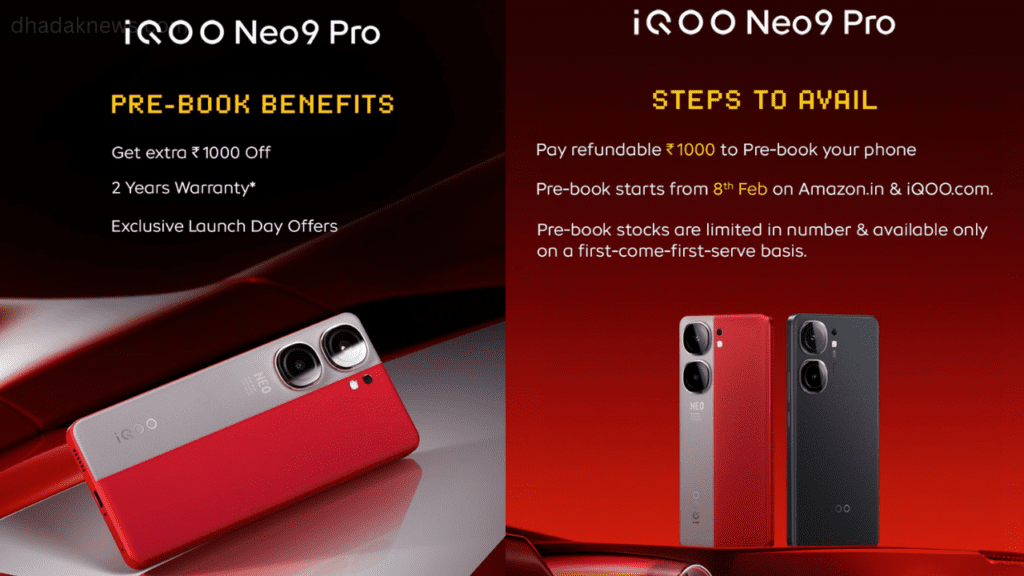 iQOO Neo 9 Pro Pre Booking in India: मात्र ₹1000 में 8 February से Book करें ये धांसू गेमिंग फ़ोन, जानिए पूरी डिटेल्स